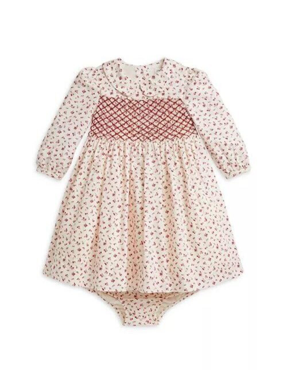 Ralph Lauren Girls' Floral Cotton Twill Dress & Bloomer - Baby $225 18-24m